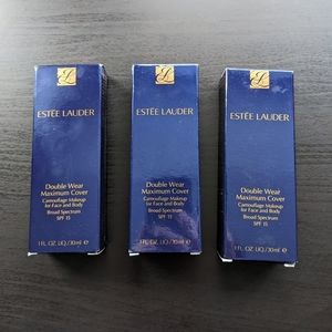 Bundle of 3 Estee Lauder Double Wear Maximum Cover in 2C5 Creamy Tan